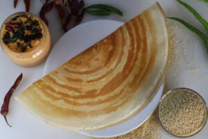 Proso Millet Dosa. South Indian crepe or dosa made with fermented batter of proso millet and lentils Organic Proso Millet Dosa Batter by Dream4Health