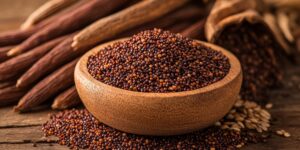 View of finger millet, a nutritious food option known for its health benefits, especially for individuals managing diabetes. Finger millet is recognized for its positive impact on diabetes health. Organic Finger (Ragi) Millet Dosa Batter by Dream4Health