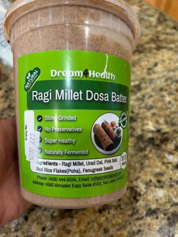 Organic Finger (Ragi) Millet Dosa Batter by Dream4Health
