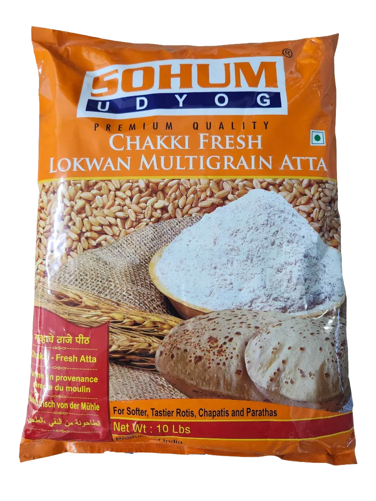 Sohum Chakki Fresh Lokwan Multigrain Atta Flour 10 lbs