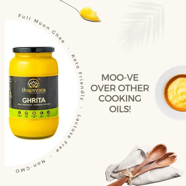 Pure, Organic, Full Moon, Gir Cow A2 Ghrita (Ghee) by Thapovana Vedic Farms