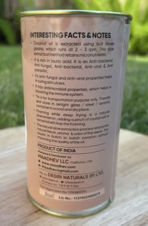 Coconut Ultra Cold Pressed Bull-Driven Ghana Oil by Desiri Naturals