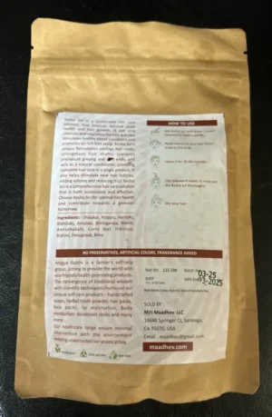Kesha Siri Premium Herbal Hair Pack - Back Kesha Siri Premium Herbal Hair Pack by Arogya Butthi