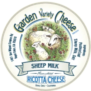 Sheep Ricotta Cheese (Fresh Cheese) by Garden Variety Cheese