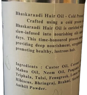 Bhaskaraadi Cold-Pressed Infused Hair Oil by Arogya Butthi