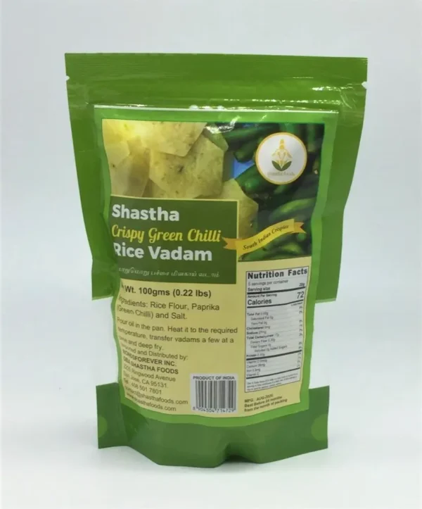 Crispy Green Chilli Rice Vadam by Shastha Foods