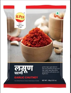 K-Pra Lasun (Garlic) Chutney 100g Front Lasun (Garlic) Chutney by K-Pra