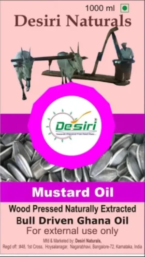 Mustard Wood Pressed Bull-Driven Ghana Oil by Desiri Naturals