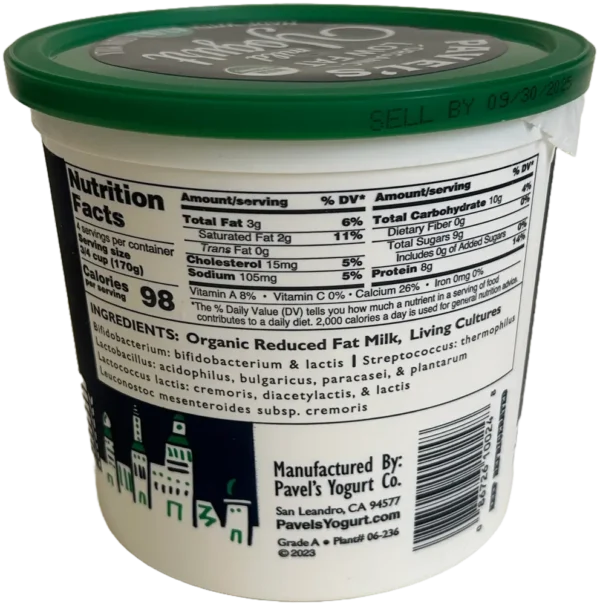 Pavel's A2/A2 Organic Low Fat Mild Yogurt