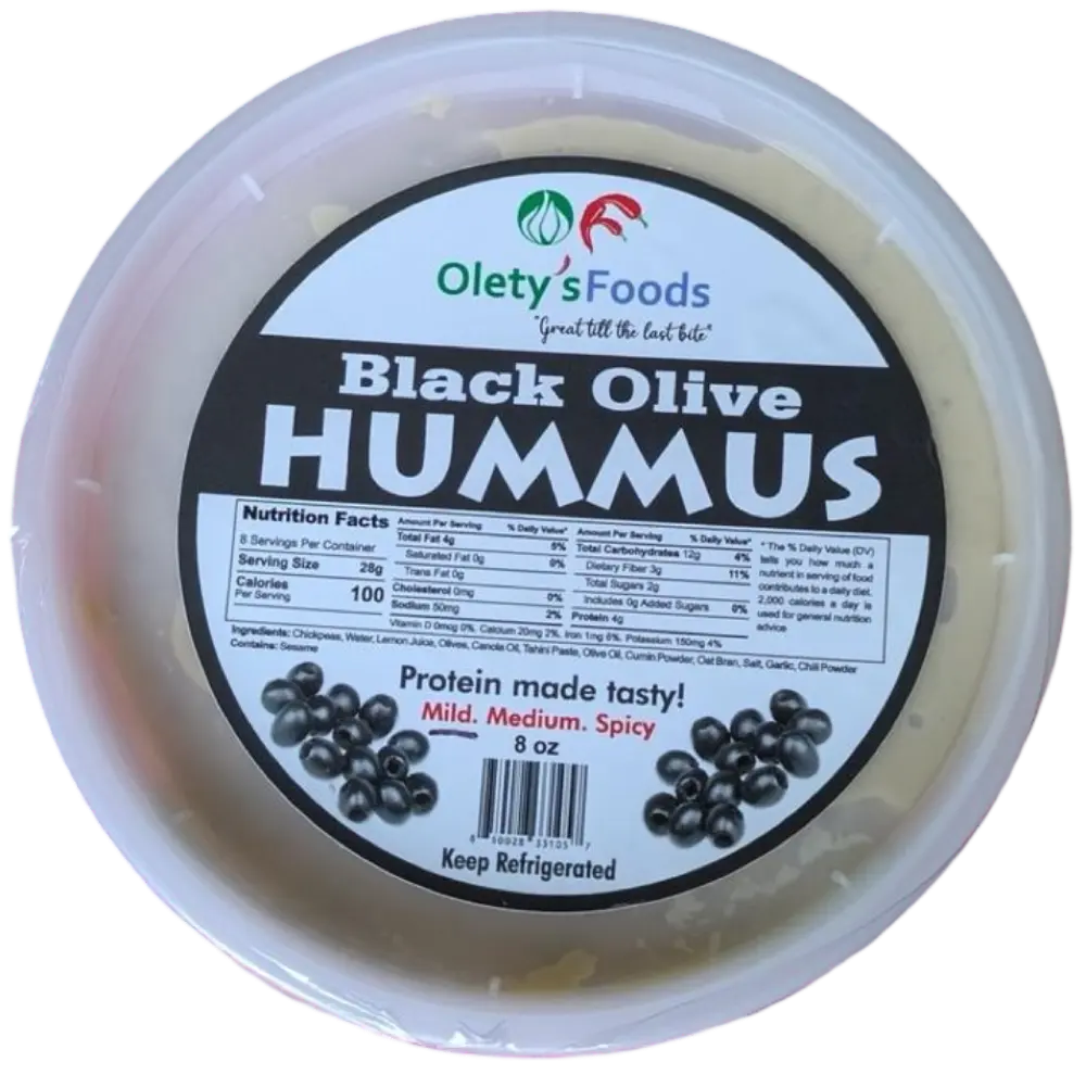 Zen Batch – Black Olive Hummus (Medium, Spicy) by Olety’s Foods