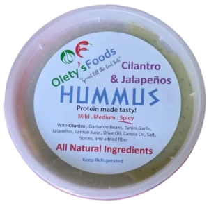 Zen Batch - Cilantro & Jalapeños Hummus (Mild, Medium) by Olety's Foods