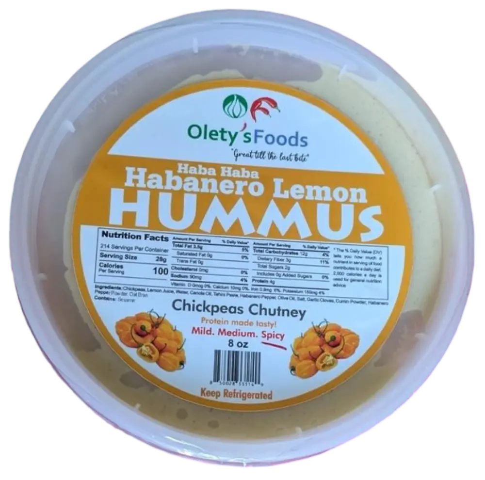 Habanero Lemon Hummus – Chickpeas Chutney (Spicy) by Olety’s Foods