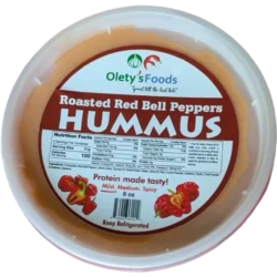 Roasted Red Bell Peppers Hummus (Mild) by Olety's Foods