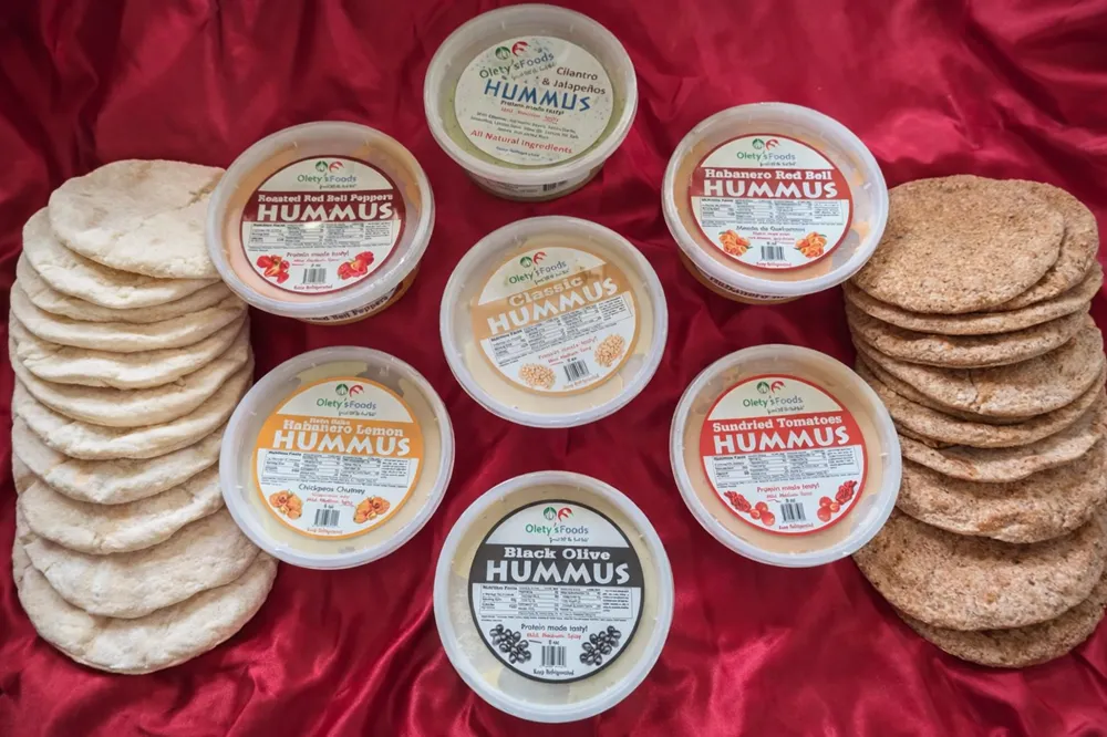 Buy 2 Hummus & Get 1 Pita Bread (6 pack) Free! by Olety’s Foods