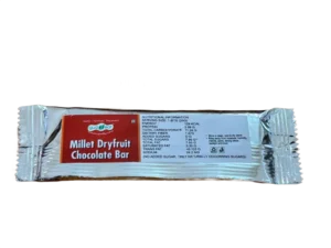 Millet Dryfruit Chocolate Bar - Front Millet Dryfruit Chocolate Bar (4 pack) by Gud2Eat