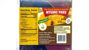 6-gss-mysore-pak-250g-back Mysore Pak (250g) by Grand Sweets and Snacks